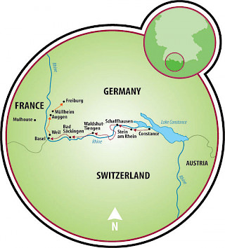 Constance to Basel Map