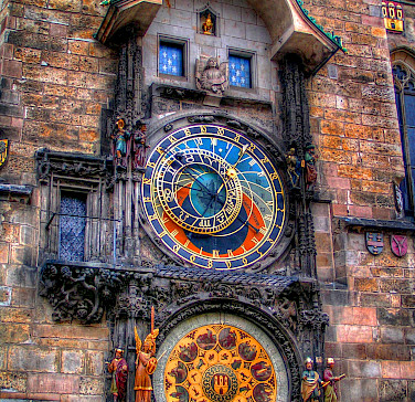 Astronomical Clock in Old Town Square in Prague, Czech Republic. Photo via Flickr:Traveltipy
