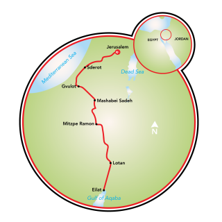 Jerusalem to Eilat Map