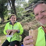 Lunch along the La Char River in Savonnieres (photo by John E.)