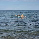Taking a dip in the Adriatic Sea (photo by Laurie A.)