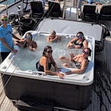 Hot tub after a day's riding is a luxury in the Princenza Diana. (photo by Liz L.)