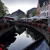 A stop in Saarburg for after dinner walk with tour guides (photo by Donna L.)