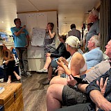 Guide talk in the lounge (photo by Diane S.)