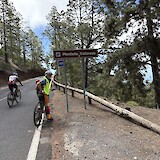 Warm clothing for 3000 m of climbing as a pro cycles by (photo by Mary W.)