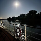 Full moon on the Danube. (photo by Ellen D.)