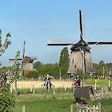 Biking through areas with iconic windmills (photo by Peggy W.)