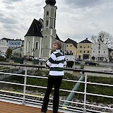 Onboard riverboat admiring countryside town (photo by Emma S.)
