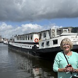 About to board the boat in Amsterdam with my travel partner, Kathy. (photo by Rachel T.)