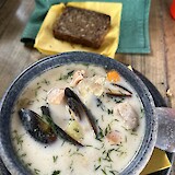 Fish soup yum! (photo by Mary alice K.)