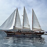 The day we put up the sails and got to go out on the dingy to take photos was spectacular! (photo by Liz G.)