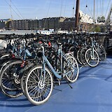 Bikes are ready and waiting for our adventure. (photo by Susan L.)