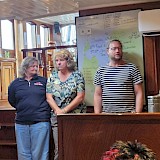 Hikde and Meike, out guides and the ship captain Floris. (photo by Susan S.)