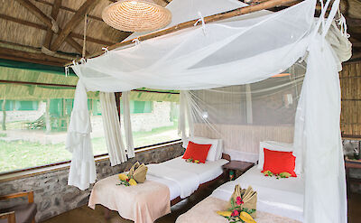 Interior of tents at Mvuu Camp ©TO