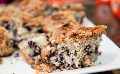 Blueberry Coffee Cake at Independent Cafe in Bar Harbor, Maine. Flickr:Maine Foodie Tours