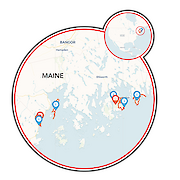 Bold & Beautiful Maine Coast Map