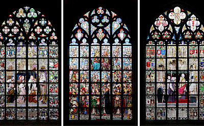 The famous 3 stained-glass windows at the Cathedral of Our Lady in Antwerp, the Netherlands. CC:Alvesgaspar