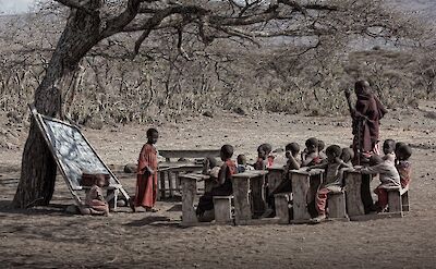 Maasai children in school in Tanzania, Africa. CC:Noel Feans