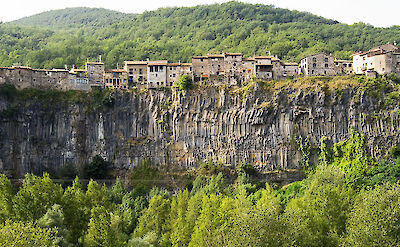 La Roca atop basalt cliffs in Catalonia, Spain. Flickr:Ferran Cerdans Serra