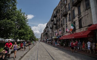The famous River Street in Savannah, Georgia. Flickr:Stephen Rahn