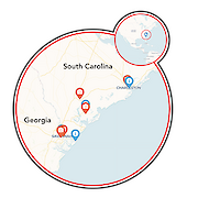 Southern Delight - Charleston to Savannah Map