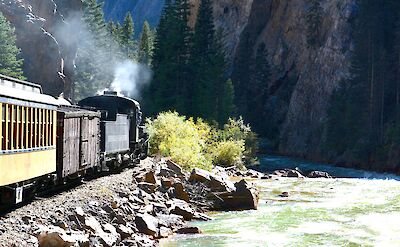 Train along the Animas River from Durango to Silverton, Colorado. Flickr:Mike McBey