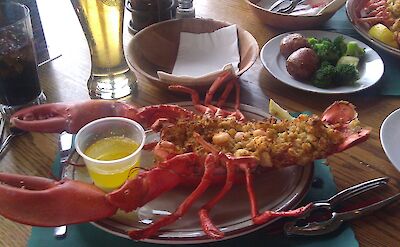 Baked stuffed lobster in Maine, of course! Flickr:Sandra Forbes