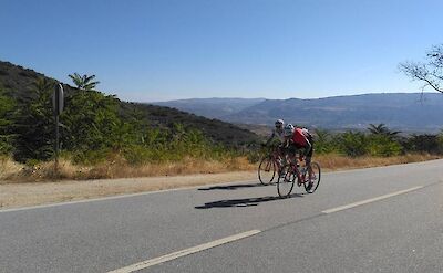 TripSite's Hennie biking the Douro Valley, Portugal.