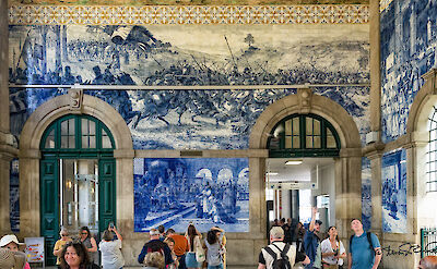 The famous azulejos at São Bento Train Station in Porto, Portugal. Flickr:Steven dosRemedios