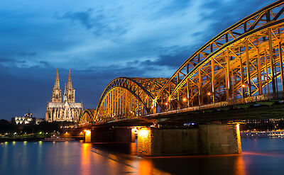 Rhine River, Cologne Cathedral & Hohenzollern Bridge in Germany. Flickr:Anja Pietsch