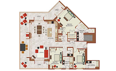 Floor Plan 3 Bdrm Piilani