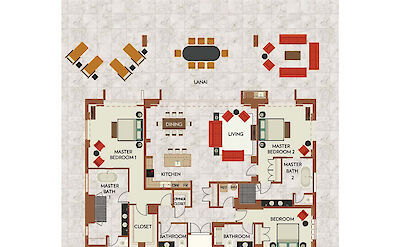 Floor Plan 3 Bdrm Kamehameha