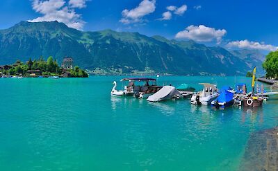 Array of boats on the lake in Iseltwald, Switzerland. Unsplash@Allphoto Bangkok