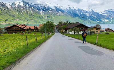 Walking into Iseltwald, Switzerland. Unsplash@Aswathy N