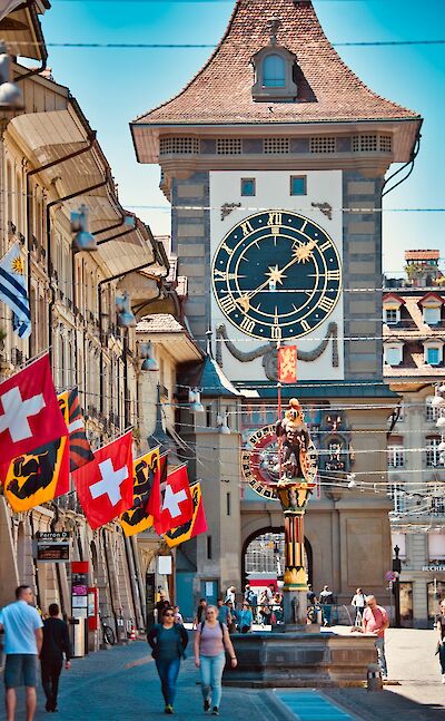The Zytglogge clock tower in the center of Bern, Switzerland. Unsplash@Andreas Fischinger