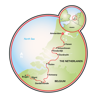 Amsterdam to Bruges Map