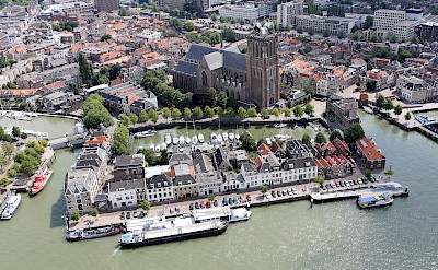 Aerial of Dordrecht, South Holland, the Netherlands. CC:Joop van Houdt 51.81383363983292, 4.687328261240049
