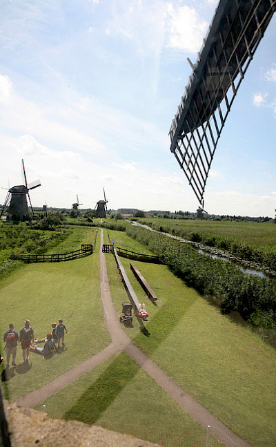 Top windmill view in Kinderdijk, South Holland, the Netherlands. Flickr:bert knot