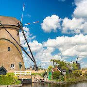 Amsterdam to Bruges - Biking the windmills of Kinderdijk, South Holland.