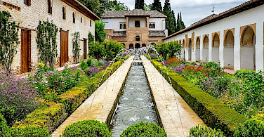 Generalife Fountains in Granda, Spain. Wikimedia Commons:Ajaysuresh