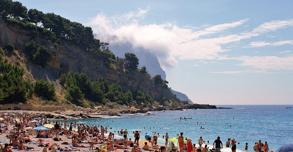 Swimming the great beaches at Cassis, part of the French Riviera of southern France. Flickr:Kylie & Rob (and Helen) 