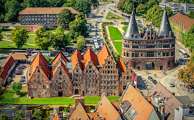 Lubeck, Germany from above. Image by Achim Scholty from Pixabay 