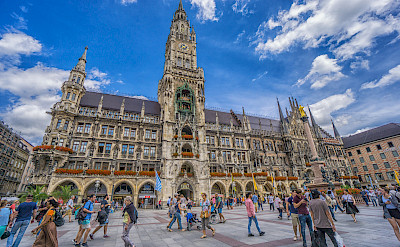 New Town Hall on Marienplatz in Munich, Germany. Photo via Flickr:Graeme Churchard