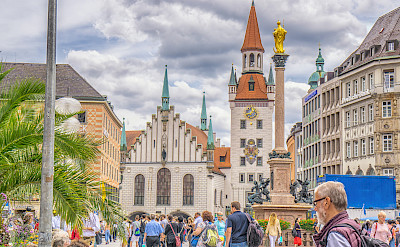 Marienplatz in Munich, Germany. Photo via Flickr:Graeme Churchard 48.138536, 11.573016