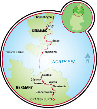 Berlin to Copenhagen Map