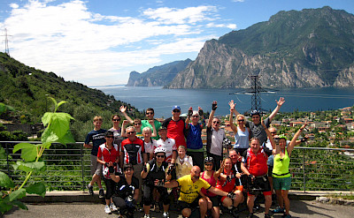 Group shot by Lake Garda in Italy.
