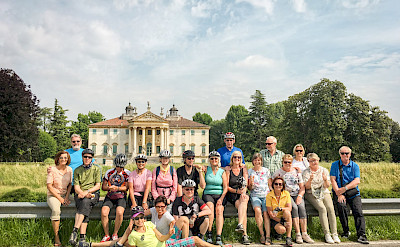Group shot by the Palladian villas on the Bolzano to Venice Bike Tour.
