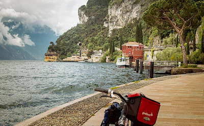 Biking along Lake Garda in Italy.