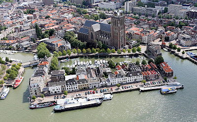 Aerial of Dordrecht, South Holland, the Netherlands. CC:Joop van Houdt