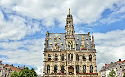 Medieval Gothic City Hall in Oudenaarde, Belgium. ©TO 50.839096201858254, 3.605947725100881